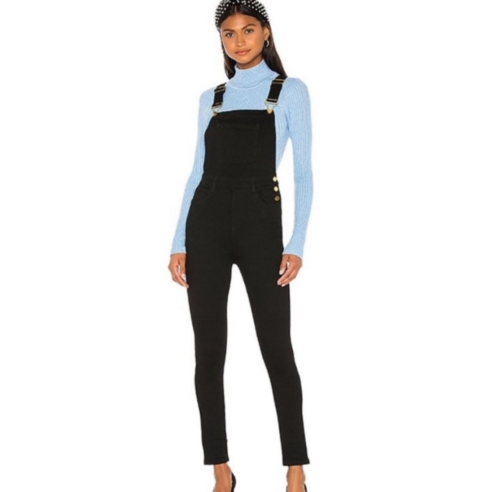 NWT We Wore What High Rise Skinny Black Overalls - medium.